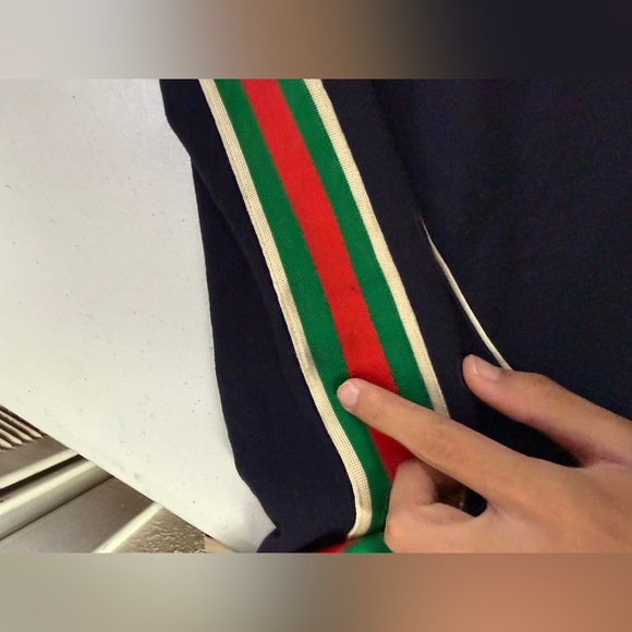 Gucci Navy Armband Signature Zip-up Uniform Sweater Sz XXL lot - Picture 13 of 13